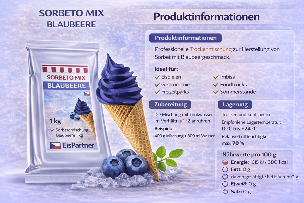 Sorbeto Frucht Mix Blaubeere 1 kg