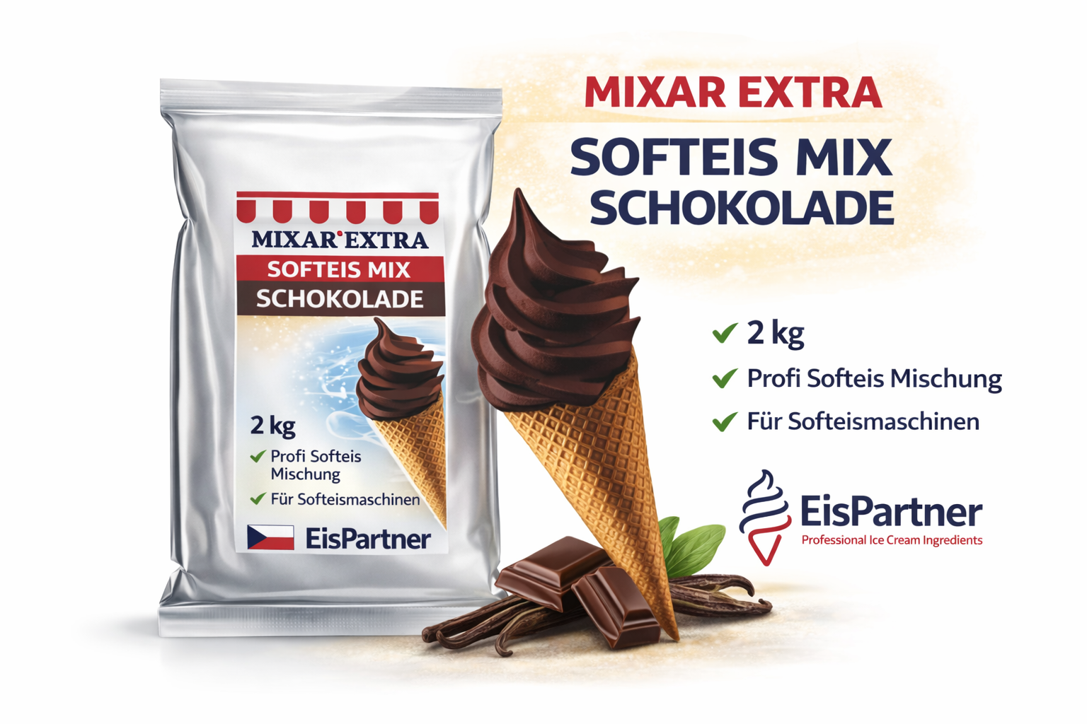 Mixar Extra SoftEis Mix Schokolade 2 kg