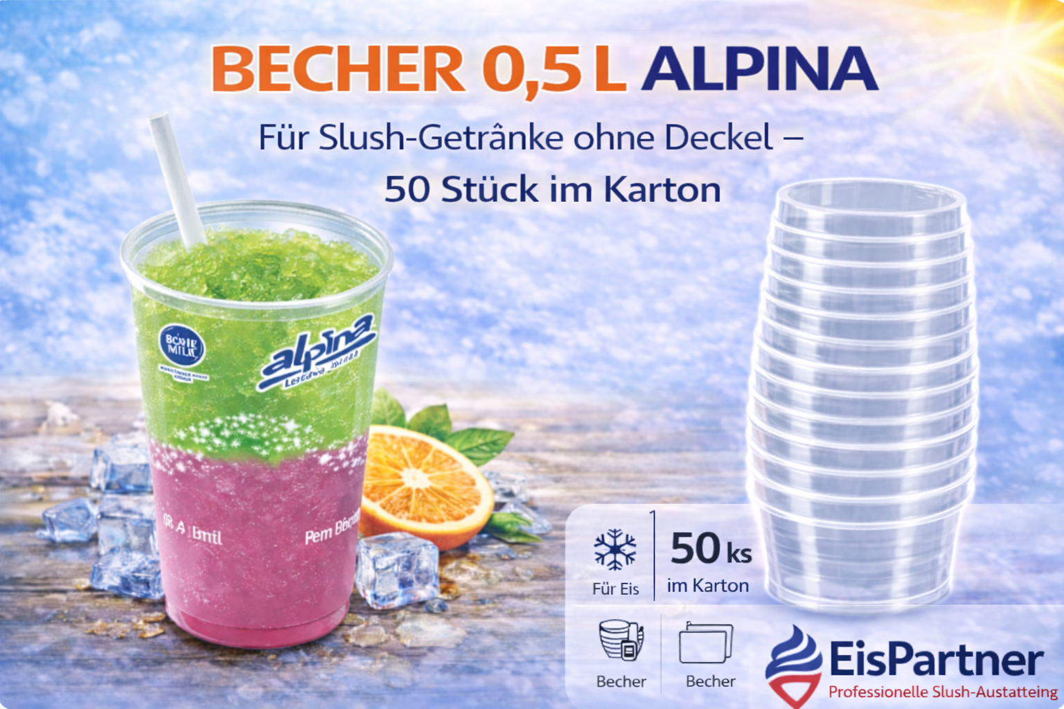 PET-Becher 0,5 l – 50 Stück