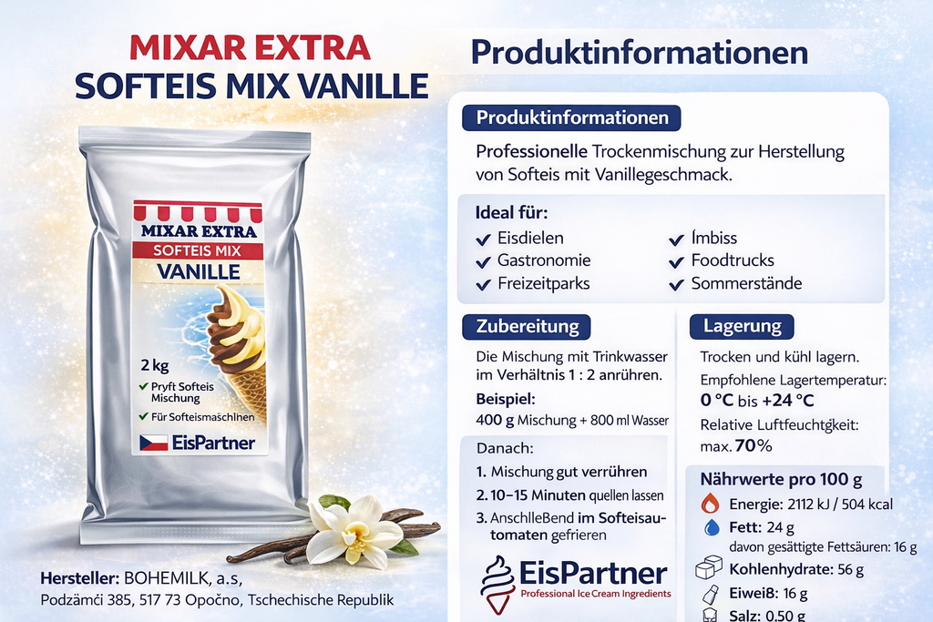 Mixar Extra SoftEis Mix Vanille 2 kg